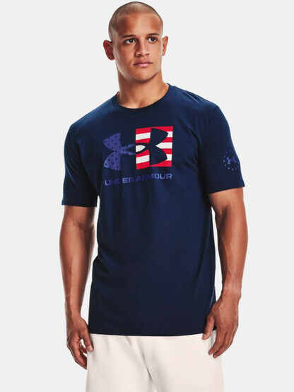 Academy Blue Freedom BFL Lockup Short Sleeve T-Shirt from Under Armour with Stars and Bars design